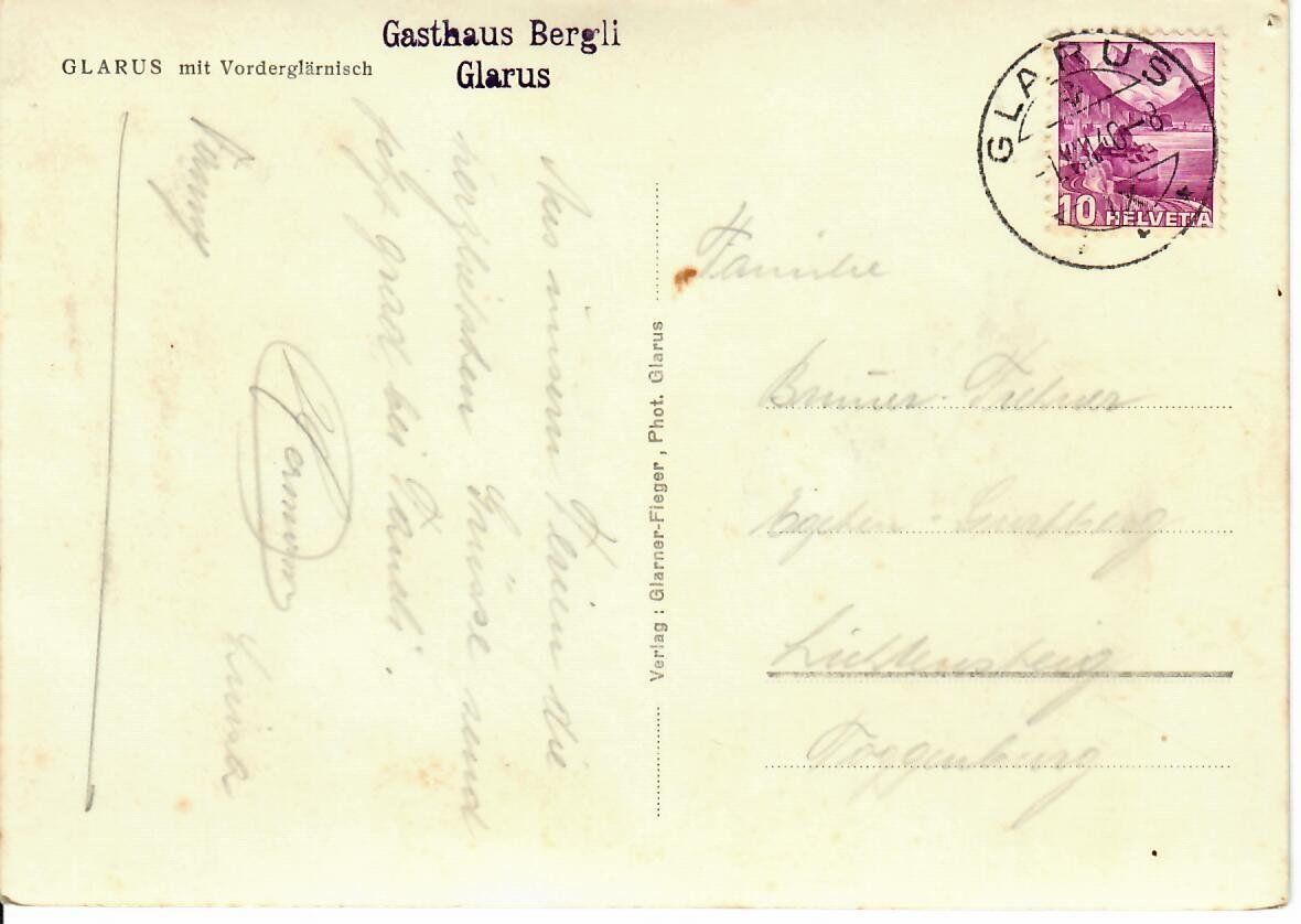 Cartoline postali: Glarus – Usato da Hochdorf venduto da Ziegel-16 1