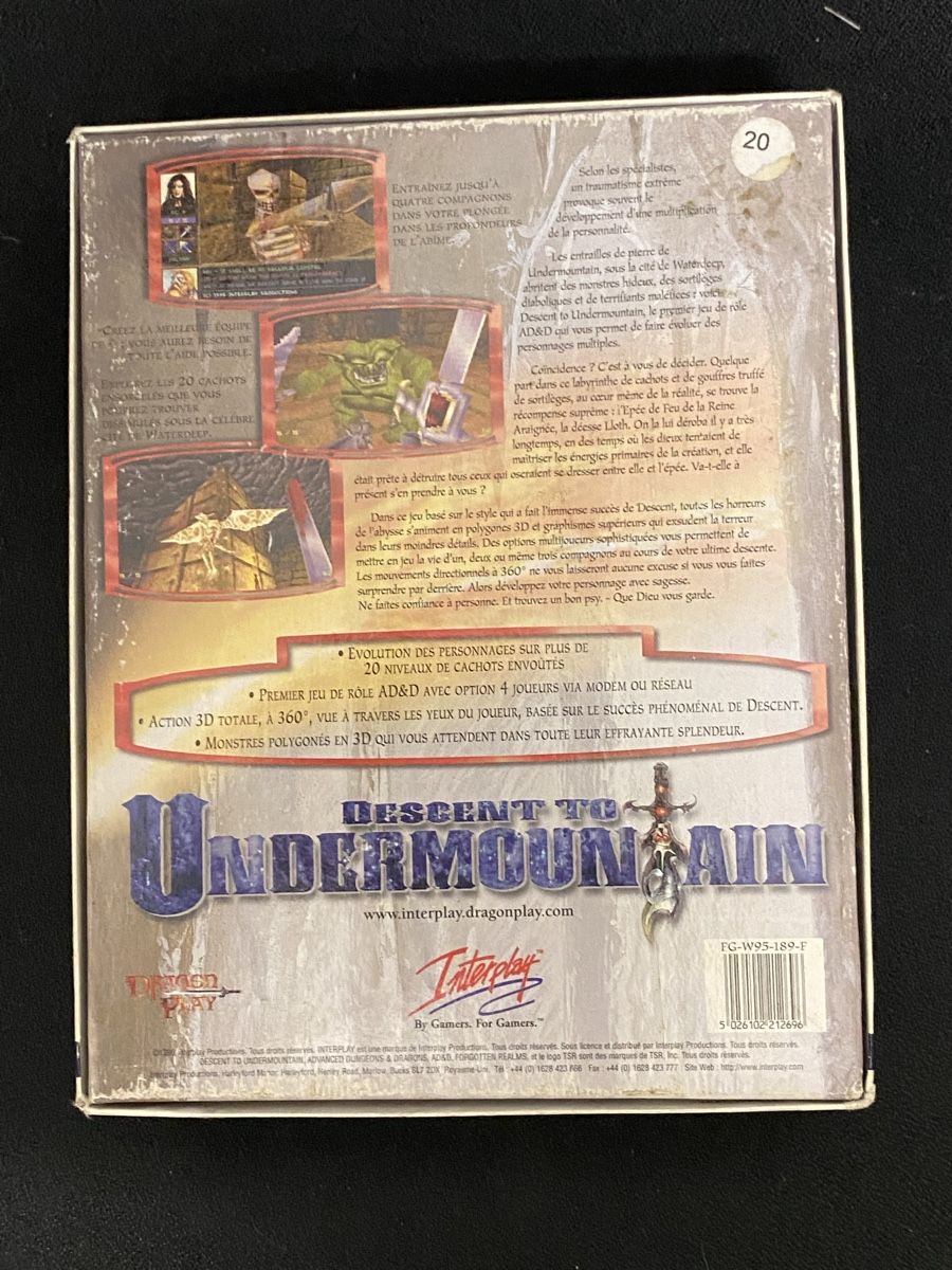 Spiele: Descent to Undermountain, PC BIG BOX - Game CD-ROM – Gebraucht aus Basel von spider-loc 1