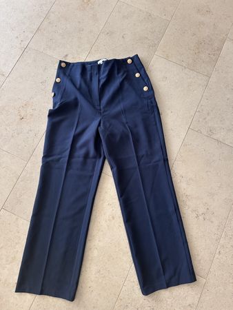 La Redoute Hose, Grösse 44, Marineblau, Goldknöpfe