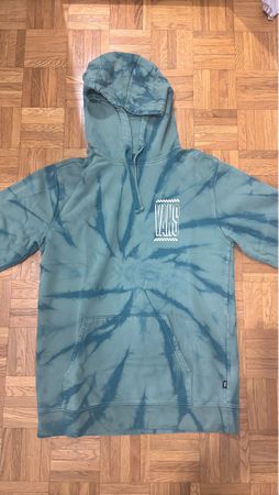 Felpa con cappuccio Vans verde tie dye usata