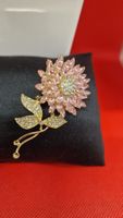 Vintage Brosche Blume mit Strass, Modeschmuck,