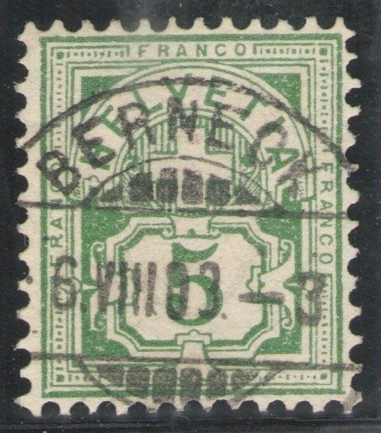 Tutti i francobolli: CH - Ziffermuster - SBK Nr. 65B - Berneck SG – Usato da Rombach venduto da VENTIS-Auktionen 1