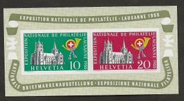 Schweiz 1955  Block Lausanne postfrisch Katalog 120.-