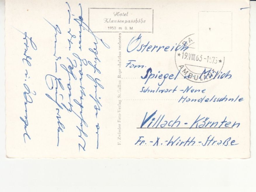 Cartoline postali: Claridenstock mit Murmeltier 1963 – Usato da Bürglen TG venduto da StampGraf 1