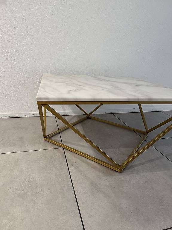 Tavoli: Eleganter Couchtisch in Marmor & Gold – Usato da Lengnau BE venduto da aya_2tvj 4