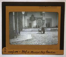 Glasdia Bosnien: Sarajevo - Hof der Husrev-Beg-Moschee, 1930