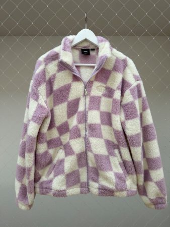 Coole VANS Zip Fleece Jacke Checkerboard Lila neuwertig