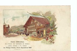 CHÂLET EFFRETIKON  Village Suisse Paris Exposition 1900 Lith