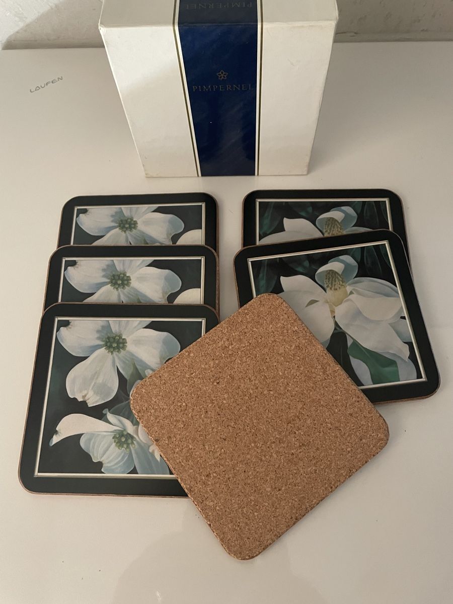 Sottobicchieri: 6 Pimpernel Coasters Flower Design with Box NEW – Nuovo e nell'imballaggio originale da Buttikon SZ venduto da trzurigo 1