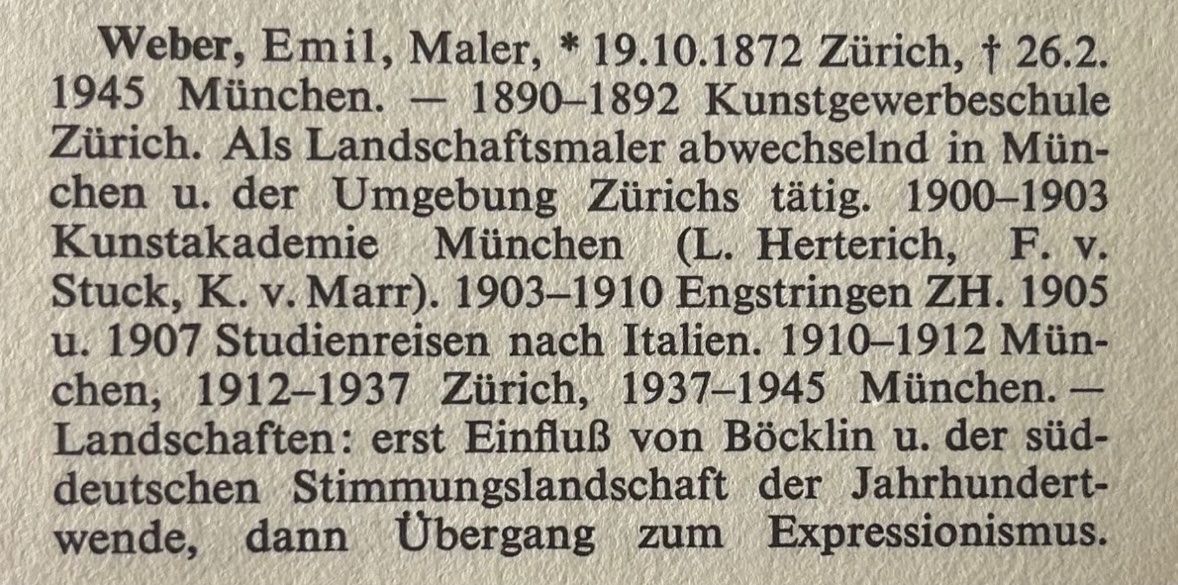 Dipinti: Emil Weber (1872-1945) – Usato da Grosshöchstetten venduto da Perle1951 4