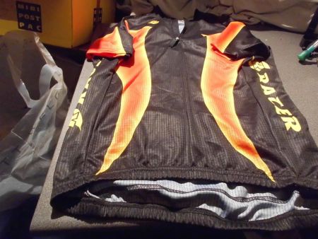 Velotrikot Grösse L, RRACER, schwarz/ora