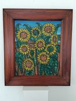 Ölbild / Gemälde: Sonnenblumen (1967) Max Schaer, signiert.