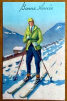 Kitsch - Skieuse de Saanen à Gstaad 1930 - Superbe !