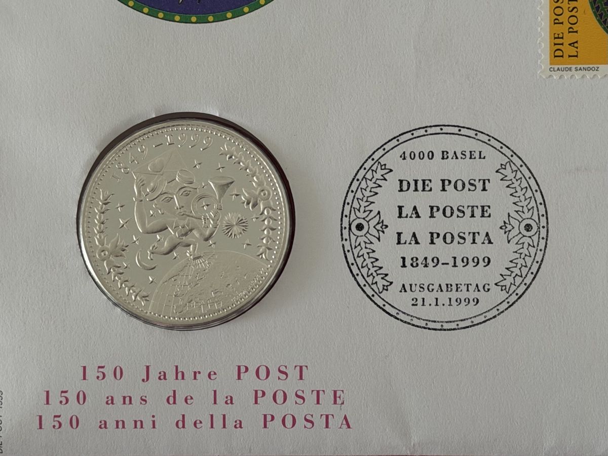 Tutti le monete: Pièce commémorative 150 ans Poste Suisse – Nuovo (secondo la descrizione) da Petit-Lancy venduto da Solcarm 4