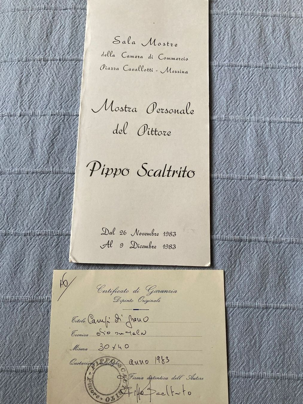 Gemälde: Weizenfeld - Oelgemälde - Pippo Scaltrito - 1982 - Sizilien – Gebraucht aus Zürich von Ralfli 2