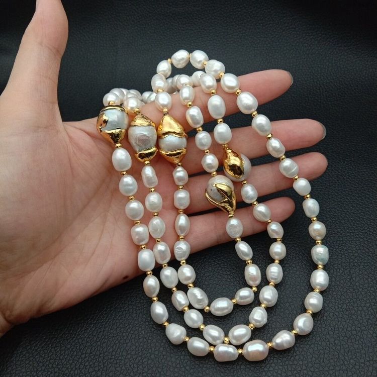 Lange Schwarze Perlenkette 150cm - Elegante Gatsby Halskette 1920er Style Für Party & Hochzeit