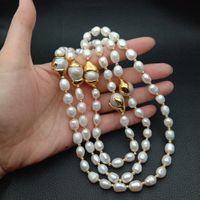 106 cm Weiss Lua Perlenkette Echt Collier Perle Halskette