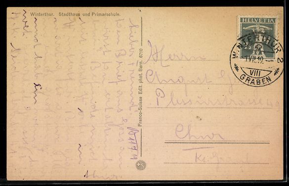 Cartoline postali: AK Winterthur, Stadthaus und Primarschule – Usato da Berlin venduto da bartko-reher 1