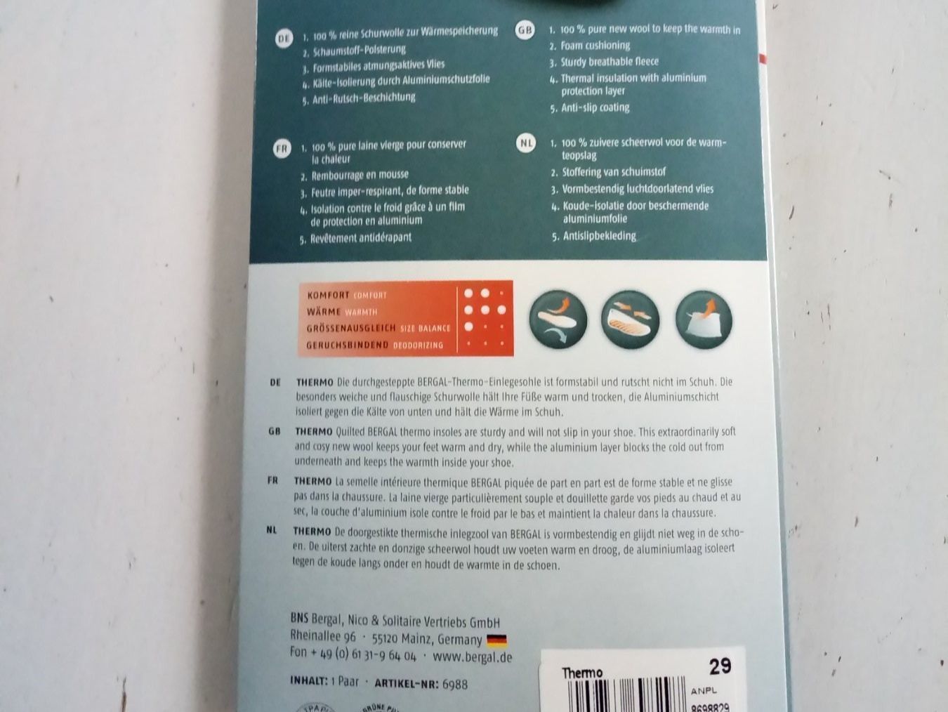 Radiateurs: Bergal Einlegesohle Thermo Grösse 29 – Neuf avec emballage d'origine à Beckenried par Havacola 4