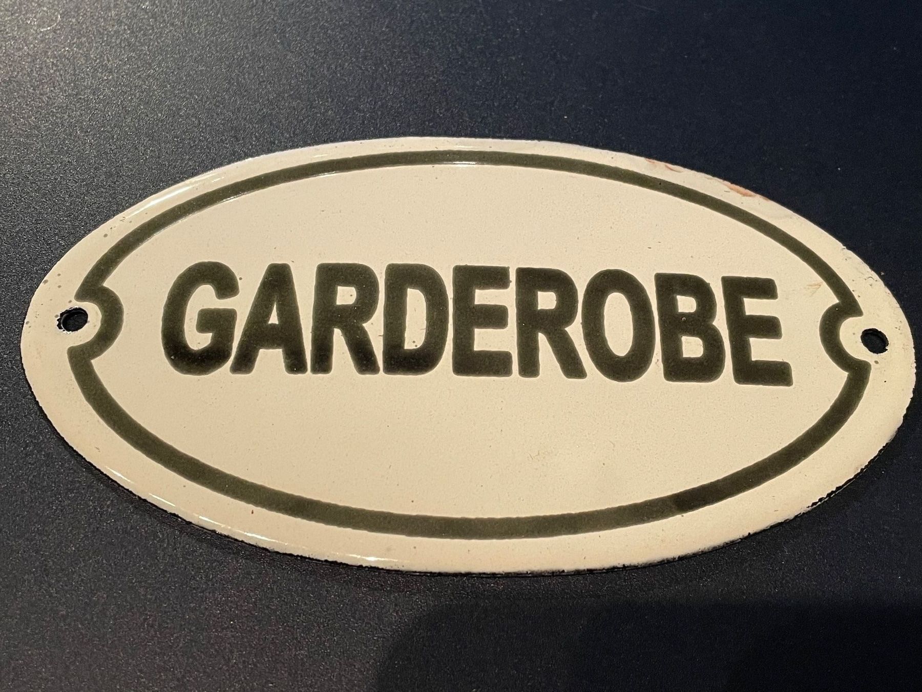 Insegne: Emailschild Garderobe/Oval/Antik – Usato da Volketswil venduto da rubin74