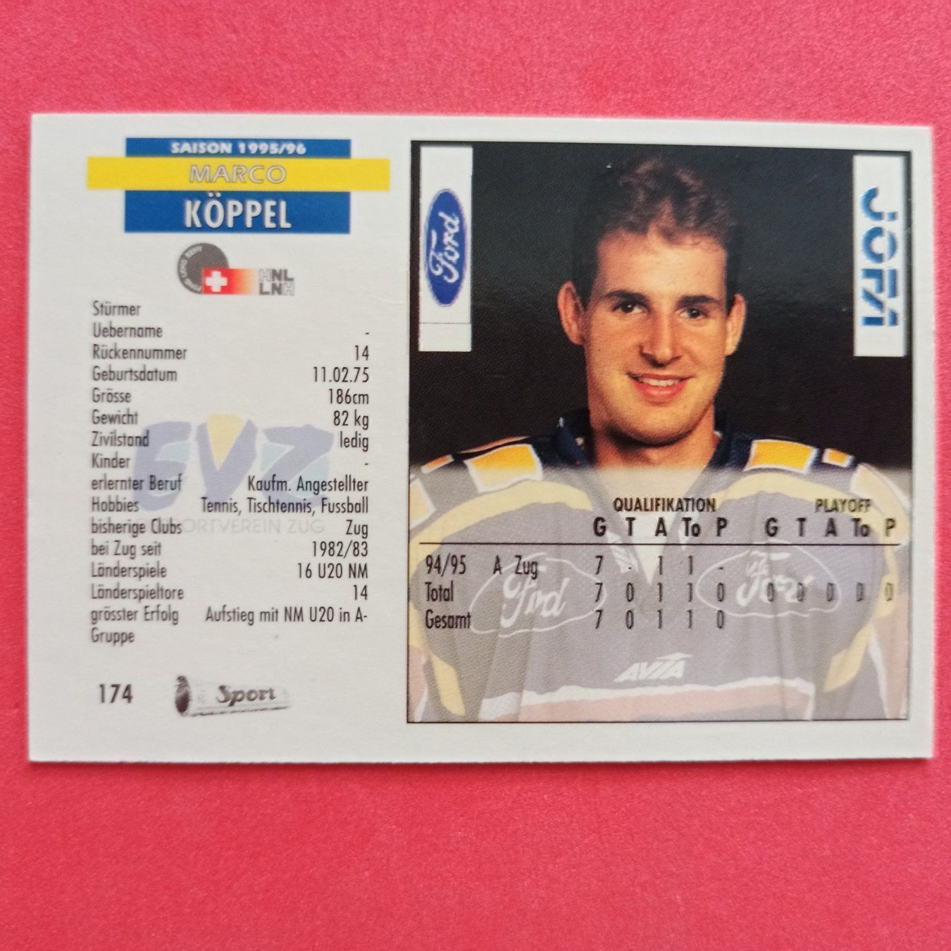 Sammelbilder & Trading cards: Marco Köppel - EVZ CARD - 1995/96 – Gebraucht aus Dübendorf von kb86_MOVIE 1