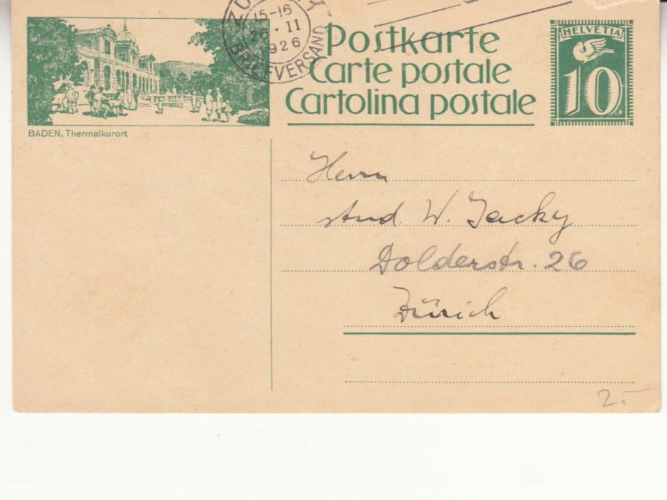 Tutti i francobolli: SGK PK 103.005 (Baden) – Usato da Bürglen TG venduto da StampGraf
