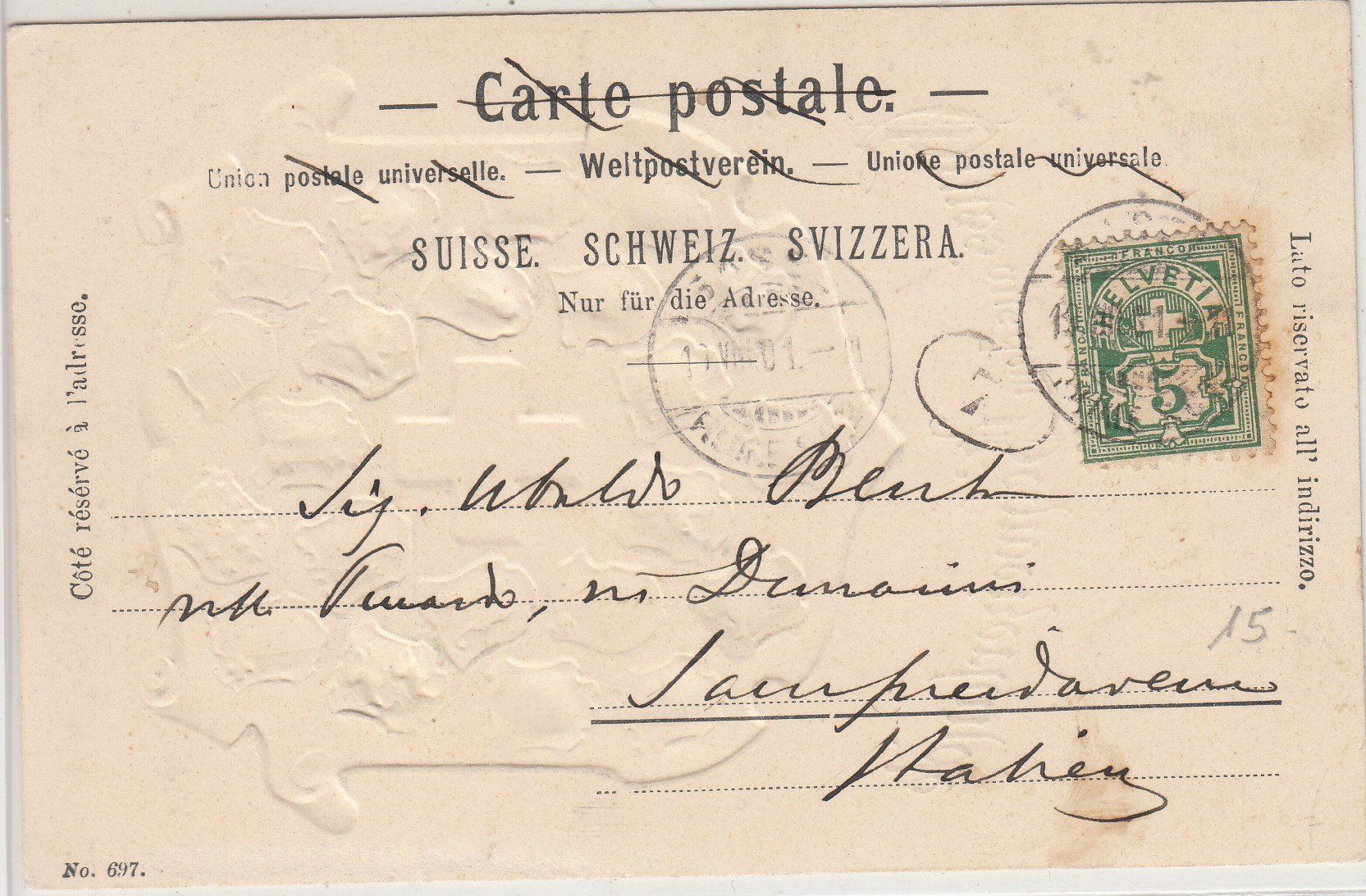 Cartoline postali: Ak Gruss Aus Dem Schweizerlande 1901 – Usato da Herrliberg venduto da Lfrifda 1