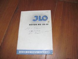 Betriebsanleitung JLO MG 125 EF Motor Ilo Motorrad Oldtimer