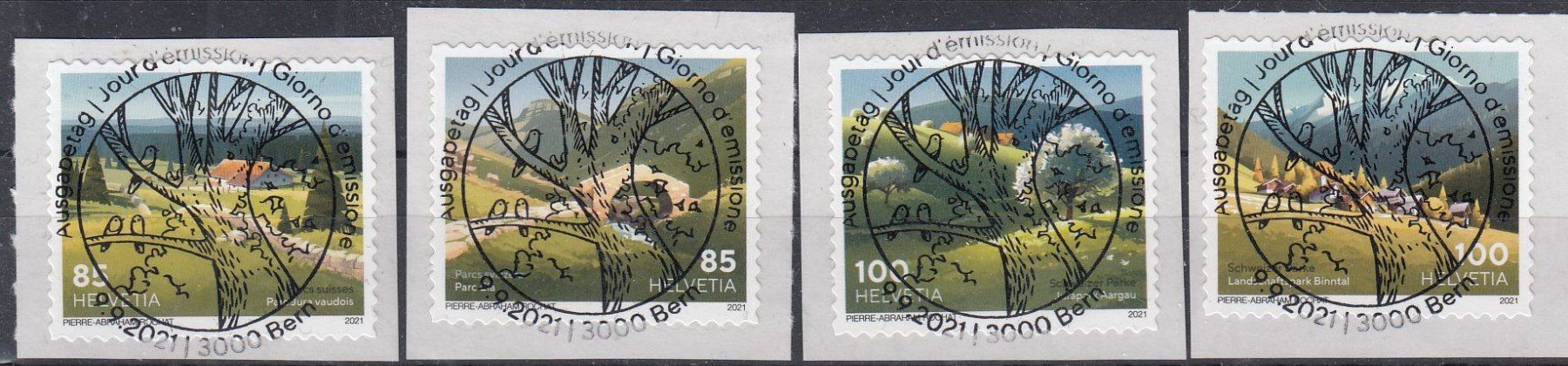 Tutti i francobolli: 1829B-1832B mit FD-Vollstempel Bern 9.9.21 – Usato da Spreitenbach venduto da Lienbi01