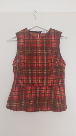 Haut sans manches à carreaux marque zara taille m