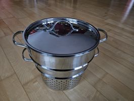 Edelstahl Dampfgarer Set 3-tlg. mit Reibe