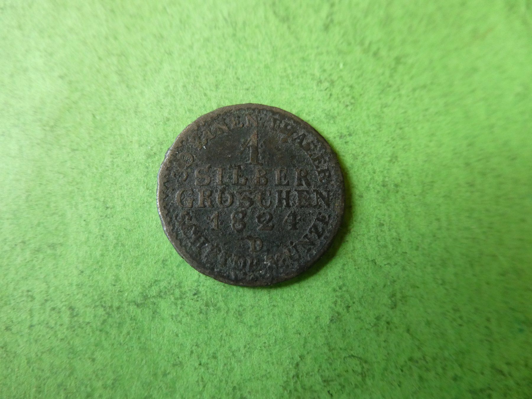 Alle Münzen: Preussen 1824 D, 1 Silbergroschen – Gebraucht aus Hinterforst von Rohusri