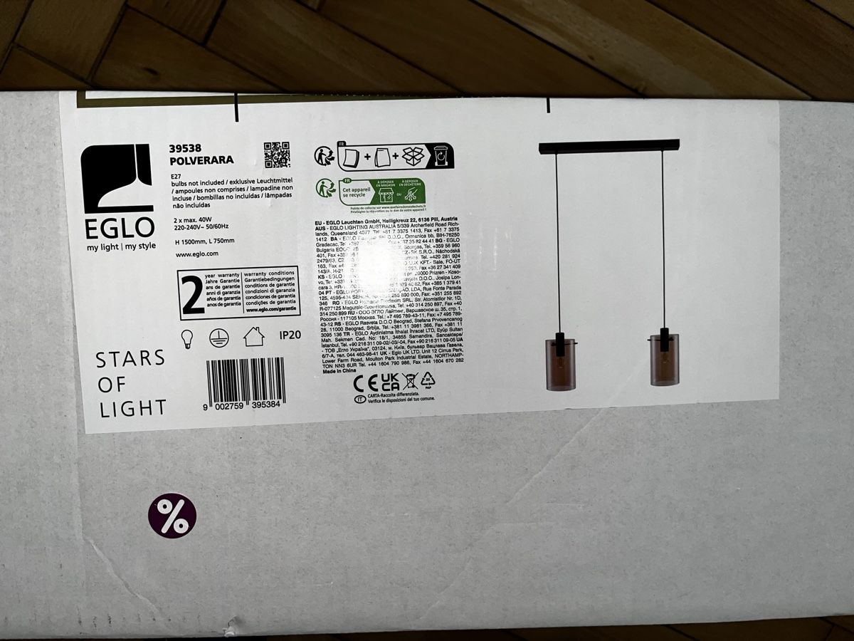 Eglo Lampadari & plafoniere: EGLO Hängelampe Pendelleuchte Polverara Vintage Retro – Nuovo e nell'imballaggio originale da Bern venduto da Nati_29 1