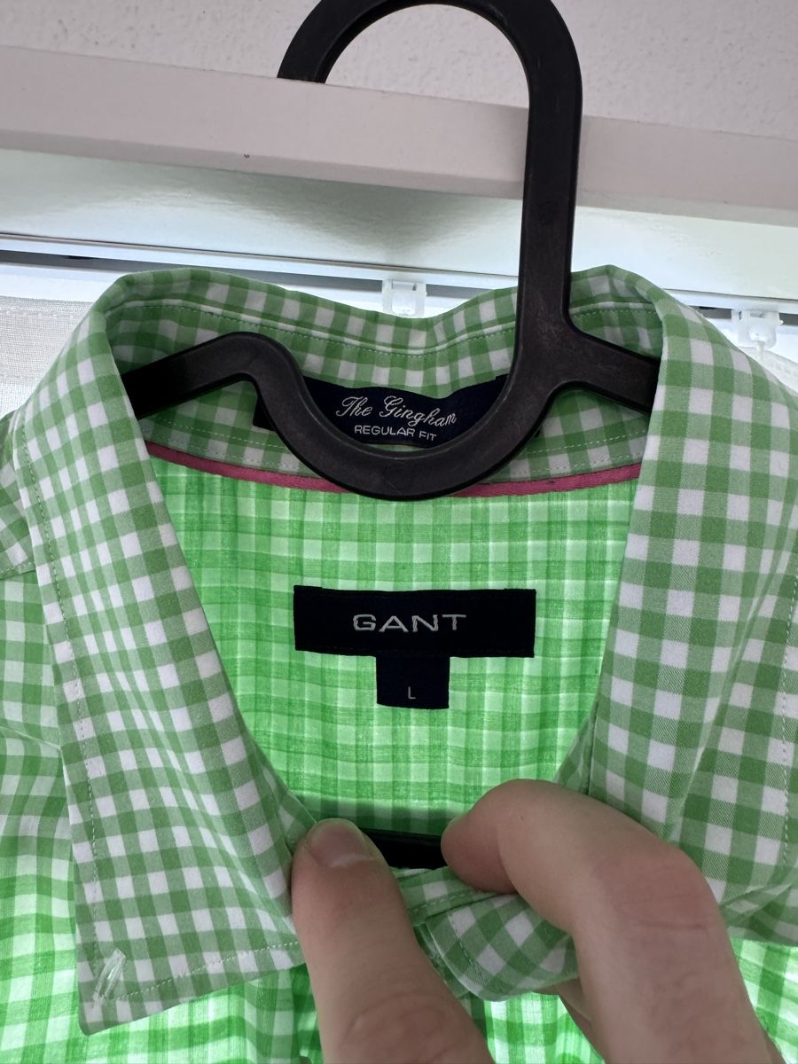 Gant Hemden: GANT Regular Fit Shirt - Green Gingham Check, Size L – Neu (gemäss Beschreibung) aus Baar von robin.rs 2