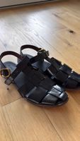Massimo Dutti Sandaletten Leder schwarz Grösse 38