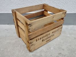 Holzkiste BRASSERIE MULLER NEUCHATEL 1962 Kiste Bierkiste