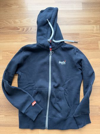 Superdry Kapuzenjacke Gr. M, Dunkelblau/Schwarz