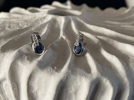 Ohrstecker 750/18 K Weissgold Saphir blau