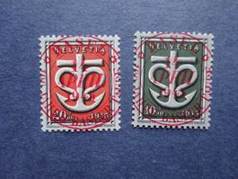 1945, W19 - W20 mit glasklaren Vollstempel