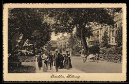 AK Interlaken, Höhenweg, Straßenpartie, Spaziergänger