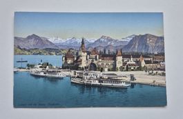 alte Postkarte / Luzern und die Alpen FESTHALLE / ungelaufen