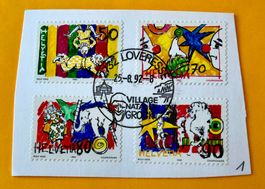 Nr.832/833/834/835  GESTEMPELT 1992 Sonderpostmarken Zirkusw