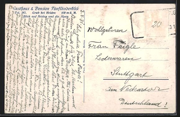 Cartoline postali: Grub, Gasthaus Fünfländerblick mit den – Usato da Berlin venduto da bartko-reher 1