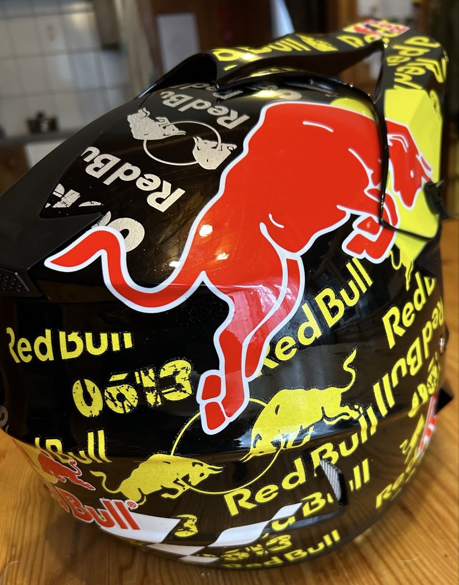 Red Bull Caschi: Red Bull Fullface Helm für DH – Nuovo (secondo la descrizione) da St. Silvester venduto da Redneck83 4