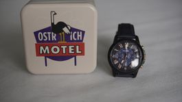 Fossil Herrenuhr Chronograph blau Leder gebraucht