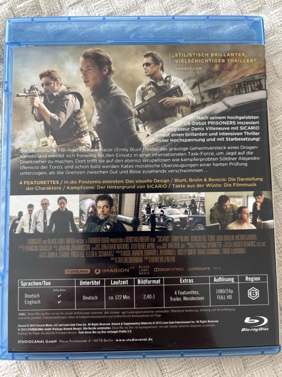 Alle DVDs: Sicario bluray – Gebraucht aus Oberentfelden von Rabaelikus 1