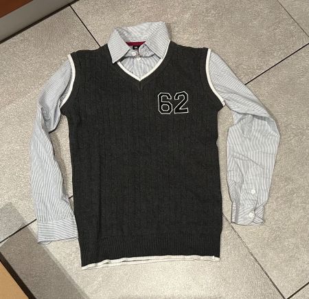 Pull elegant avec chemis  gr. 146 - 152