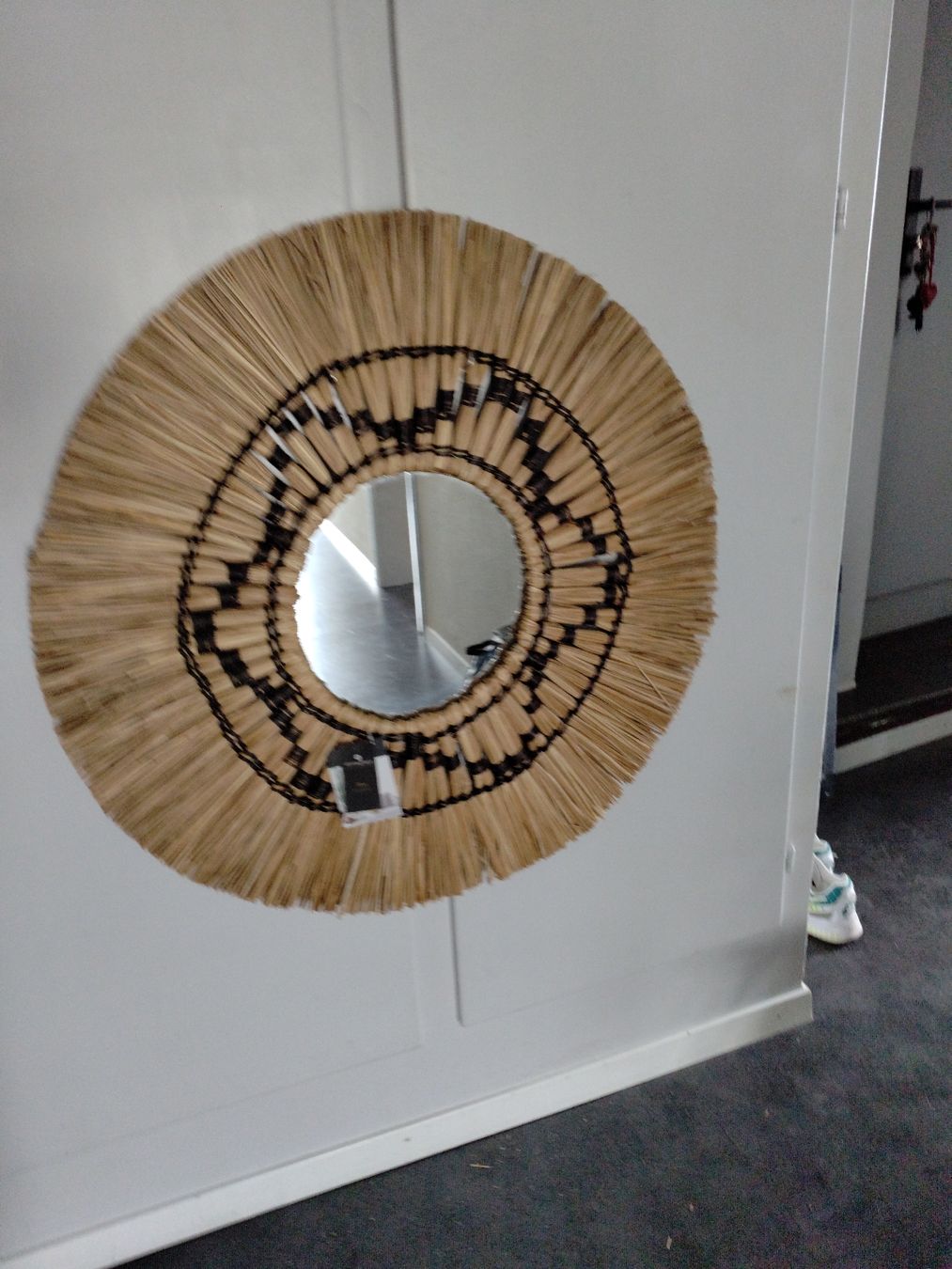 Specchi: Moderner Spiegel aus echtem Rattan 78 cm – Nuovo e nell'imballaggio originale da Scherz venduto da texmanu