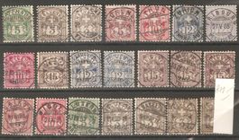 Ziffernmuster 18 Werte Zentralstempel