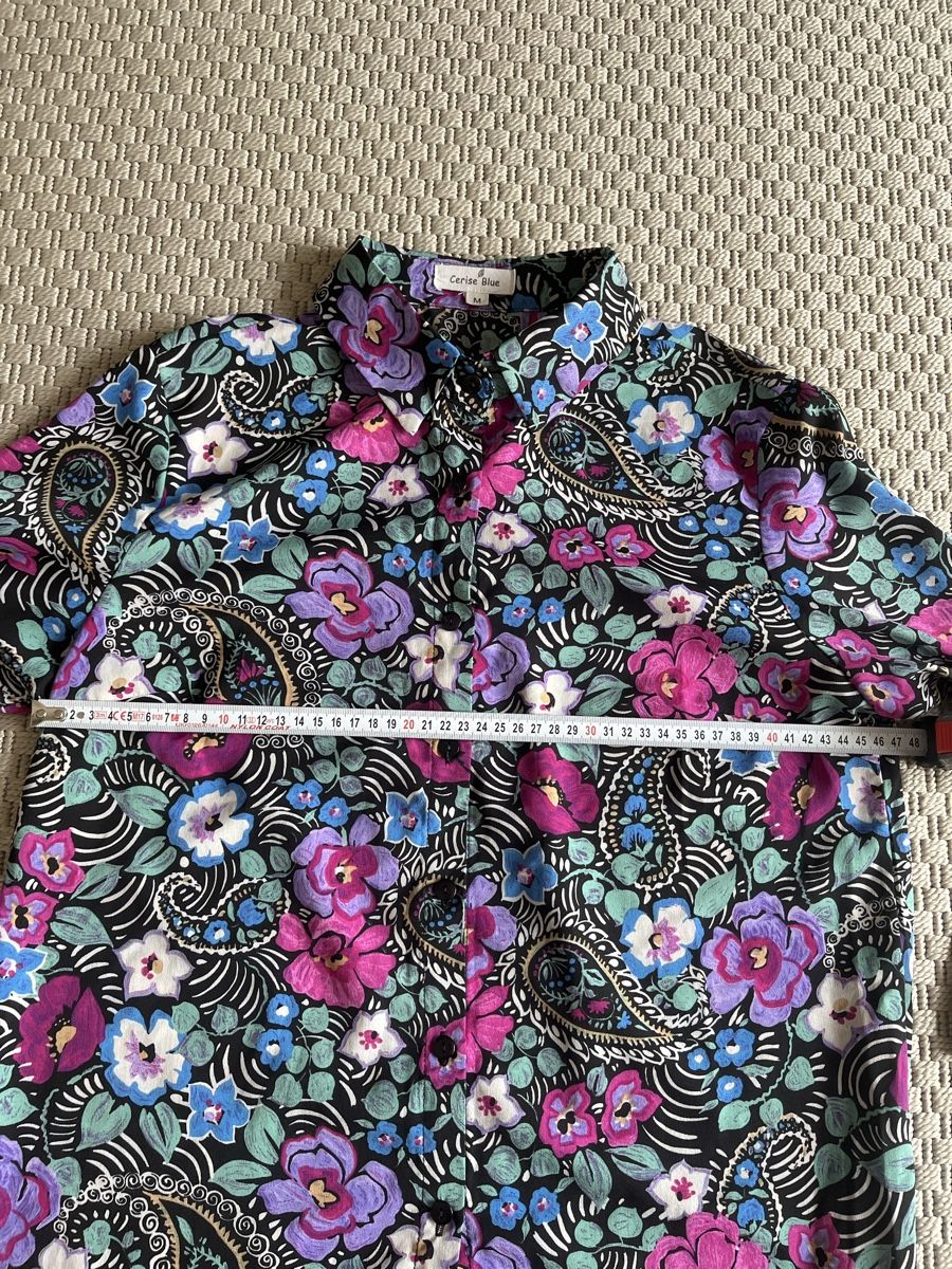 Camicette: Bluse mit Blumenmuster, Cerise Blue, M – Usato da Solothurn venduto da Bobesch08 5